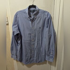 Polo by Ralph Lauren Large Classic Fit Blue Striped Men's Shirt